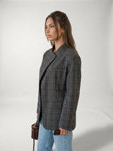 Blazer de Cuadros Gris 2